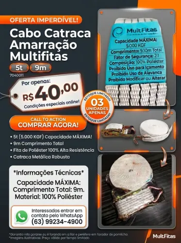 Cinta de Amarração Catraca
