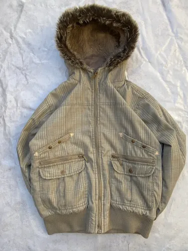 Jaqueta de Frio Bomber Faux Fur Hooded