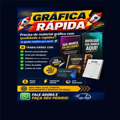 Gráfica rápida! Panfletos, banner, adesivo, taloes  