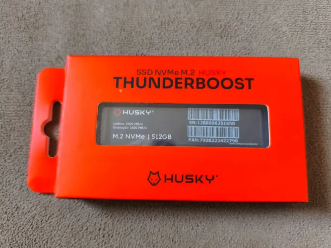 SSD PCIe Husky ThunderBoost, 512GB, M.2 NVMe, Leitura 2200MB/s, Gravação 1600MB/s