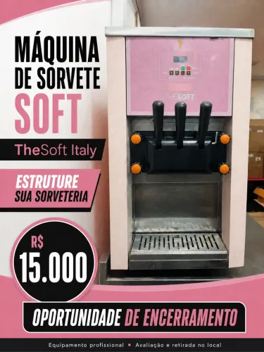 Máquina de Sorvete Soft TheSoft Italy Profissional ? Oportunidade de Encerramento