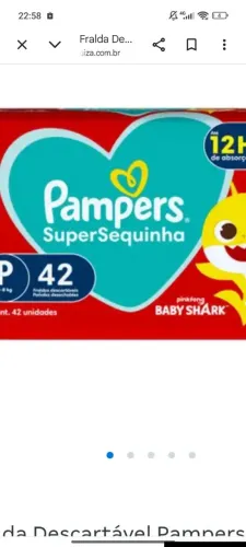 Estou doando fralda P Pampers minha bebê não usou muito pacote aberto 
