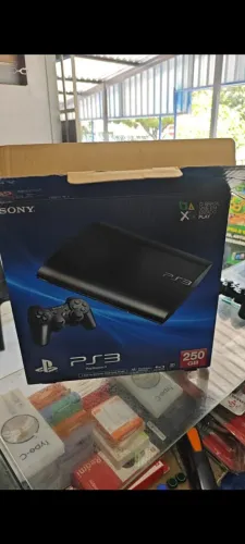 Playstation 3 super slim hd 250gb ,controle, jgs impecável completo na cx ac trocas...