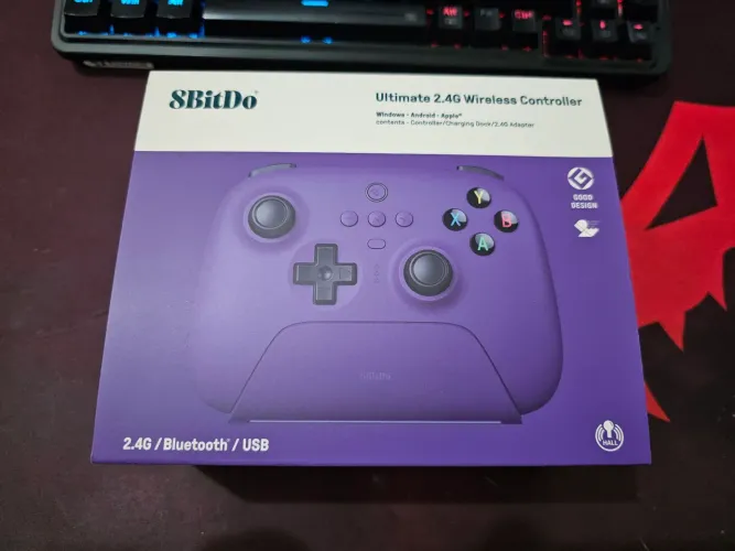 Controle 8bitdo Ultimate 2.4g wireless controller roxo