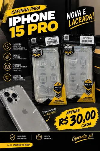 CAPINHA PARA IPHONE 15 PRO<br><br>IPHONE 15 PRO
