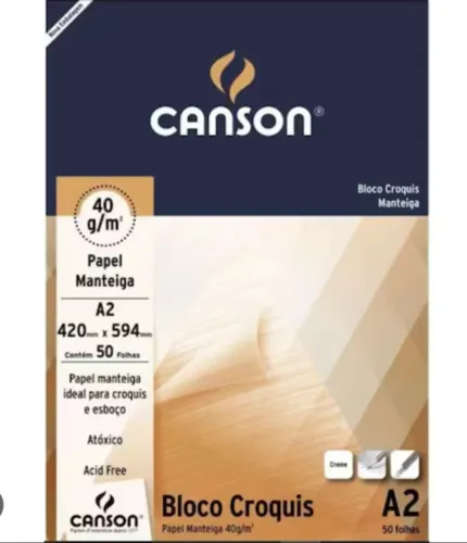 Bloco Canson A2 Manteiga 50 Folhas Croquis