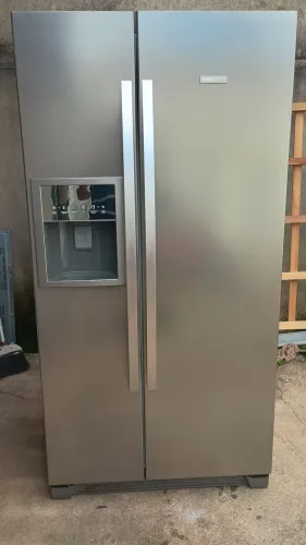 Geladeira Electrolux side Bay slide inox 