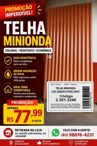Telha minionda PVC 2,40x091
