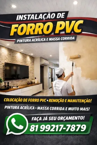 Trabalho com forro PVC e pintura, interessados é só chamar