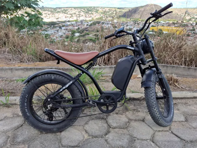 Rava Chopper Elétrica 750W | Pico de 1000W | Bateria 48V de Lítio | Modelo Raro