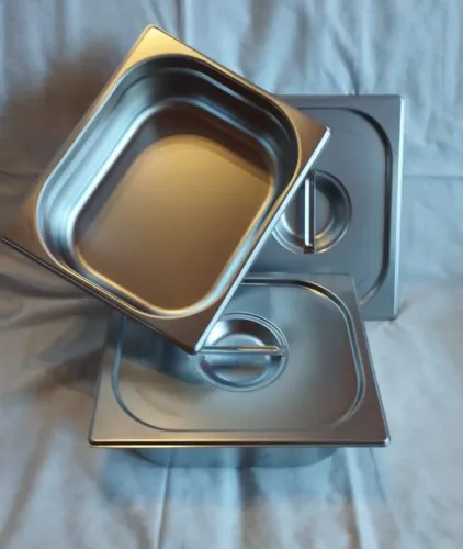 Cuba 1/2 100mm com tampa para restaurante em inox sem alça 