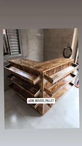 Balcão caixa pallet rústico 