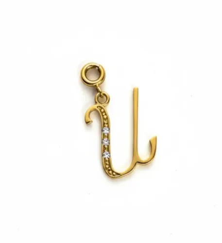 pingente letra U - dourado - bijouteria