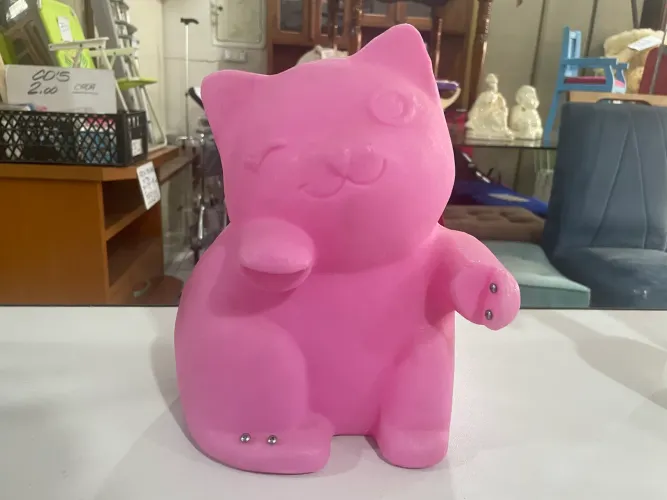 Luminária de Gatinho Cor-De-Rosa