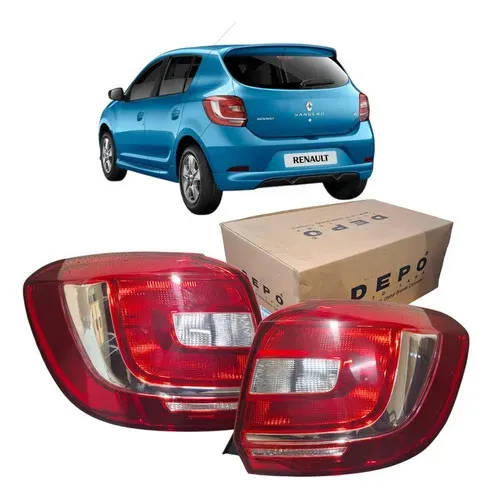Par Lanterna Traseira Sandero 2015 2016 2017 2018 2019 Depo Ambos Lados Bicolor