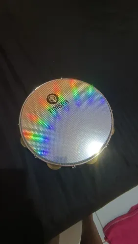 Pandeiro 11' timbra pele holográfica