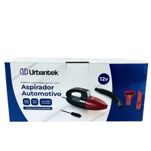 Aspirador Automotivo Portátil 12V com Lanterna de Emergência Urbantek