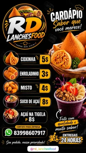 Salgados e sucos feitos na hora 24hrs
