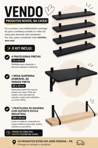Prateleiras e mesa 