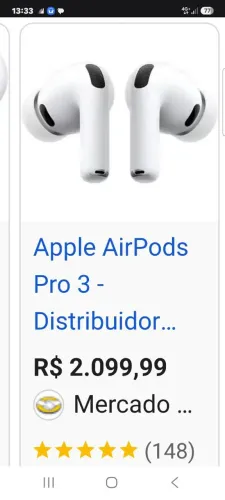 Fone de ouvido da Apple, iPhone muito bom, som maravilhoso