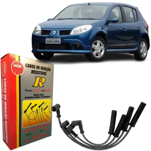 Jogo Cabo de Vela NGK SCR13 Renault Clio Logan Sandero Kangoo Megane 1.6 8V K7M Original