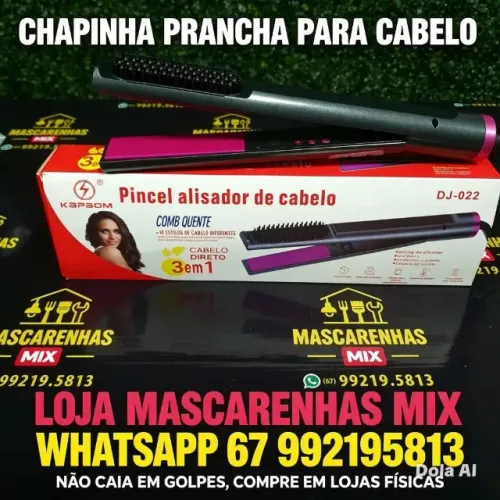 Chapinha Prancha Alisador de Cabelo 3 em 1 Cod:0120