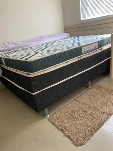 CAMA CASAL COM COLCHÃO E BOX