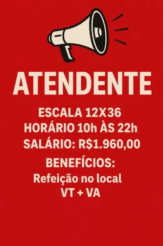 Vaga para Atendente 