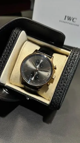 Relógio Estilo IWC Portugieser Chronograph Rose Gold