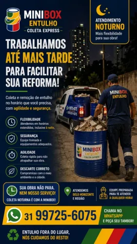 Coleta de Entulho Pequenos Volumes - Agendamento Rápido | MiniBox