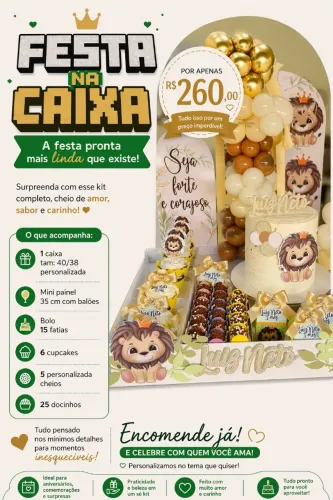 Bolo kit Festa na caixa