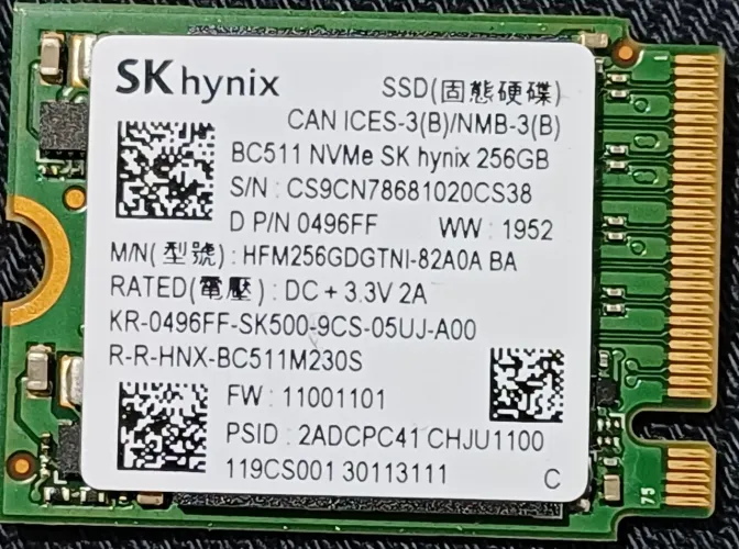 SSD Nvme m.2 256gb