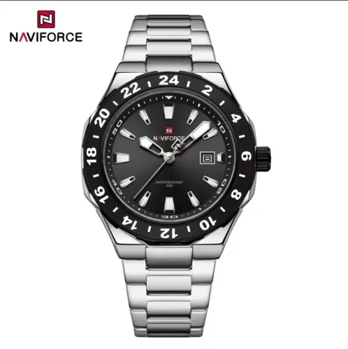 Relógio Naviforce Silver Black Esportivo