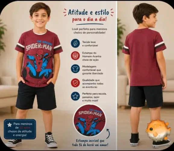 Desapego Linda camiseta Spiderman Tam. 10