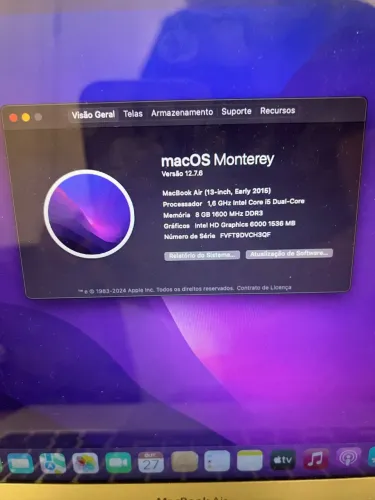 MacBook Air 95% Saúde da bateria