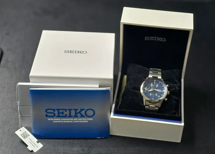 Relógio Seiko Chronograph Titanium Azul (SSB387) 