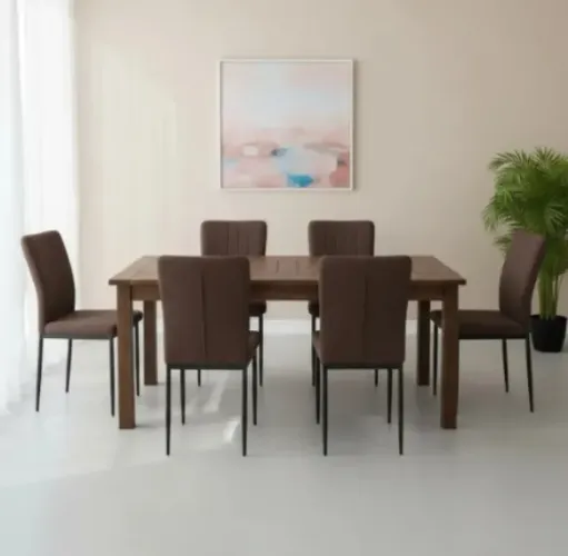 Conjunto 6 Cadeiras Jantar Versi V1005 Revestimento Estofado