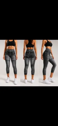 1000 calças legging fake jeans tamanho único
