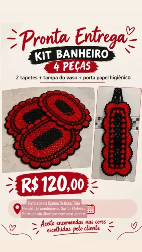 Kit banheiro crochê 