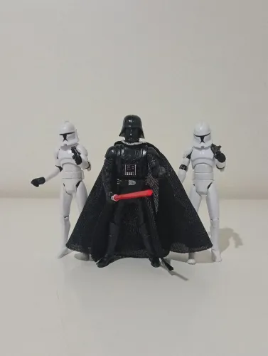 Darth Vader e 2 clone troopers, star wars combo actions figures