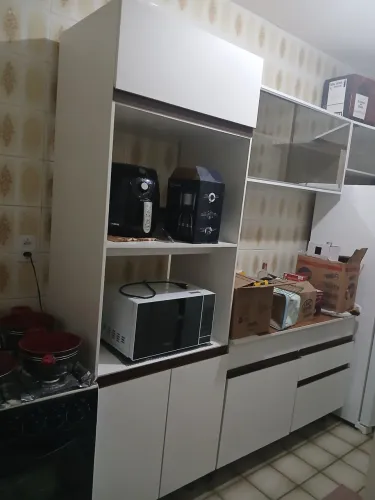 Cozinha Modulada Madesa Seminova - Balcão + Aéreo Espelhado + Torre Quente