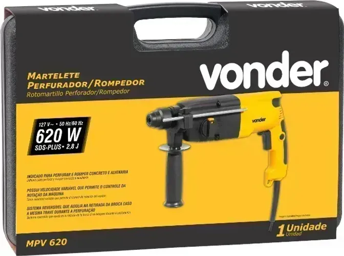 Furadeira Martelete Perfurador Rompedor 620w 24mm Mpv620 Vonder