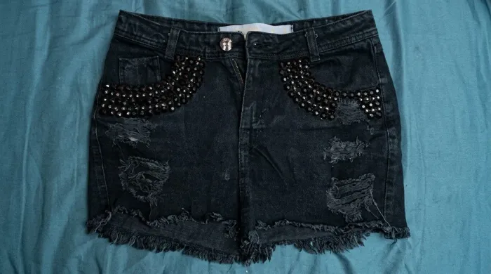 Saia jeans preta