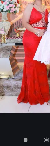 Vestido longo vermelho festa