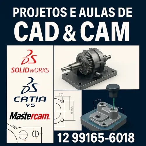 Aulas e Projetos Profissionais de CAD/CAM - SolidWorks, CATIA V5, Mastercam