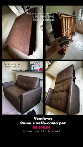 CAMA DE CASAL + SOFÁ-CAMA ? R$ 600 OS DOIS