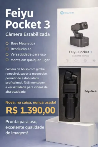 Câmera Feiyu Pocket 3 NOVA!