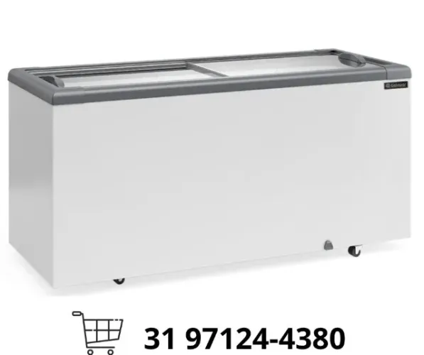 Freezer Horizontal Tampa de Vidro 500 Litros Gelopar 220V