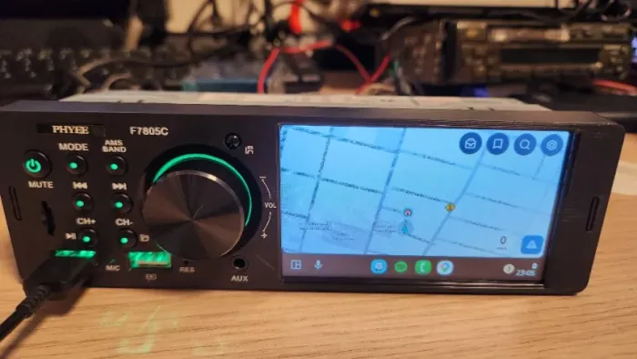Som Multimídia 1 DIN PHYEE F7805C - Apple CarPlay & Android Auto / NOVO Na Caixa