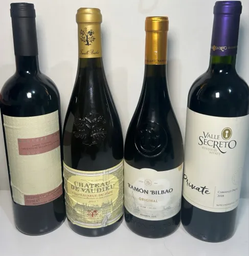 Lote com 4 Vinhos Importados - Seleção Especial